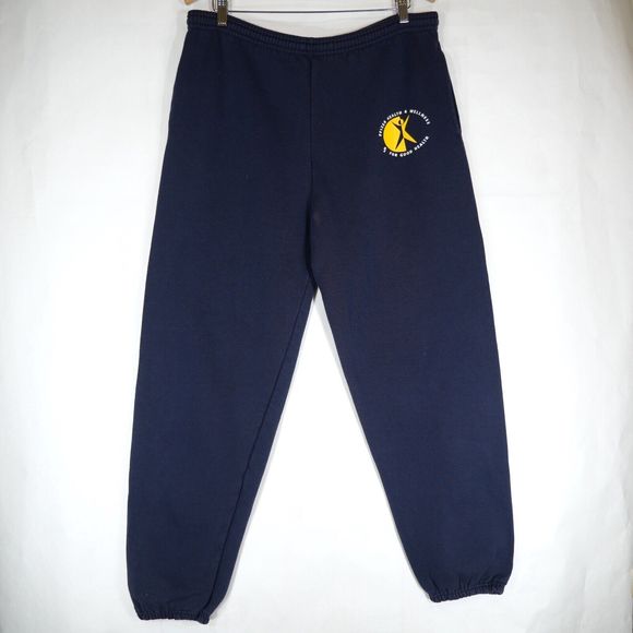 Vintage Pfizer Health & Wellness Logo Jansport Men's Navy Sweatpants Size L - Picture 1 of 14